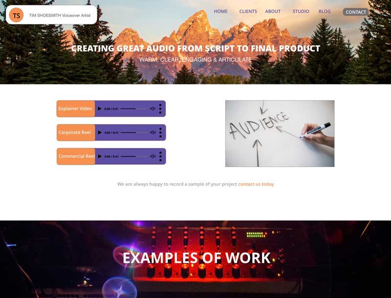 wordpress site homepage