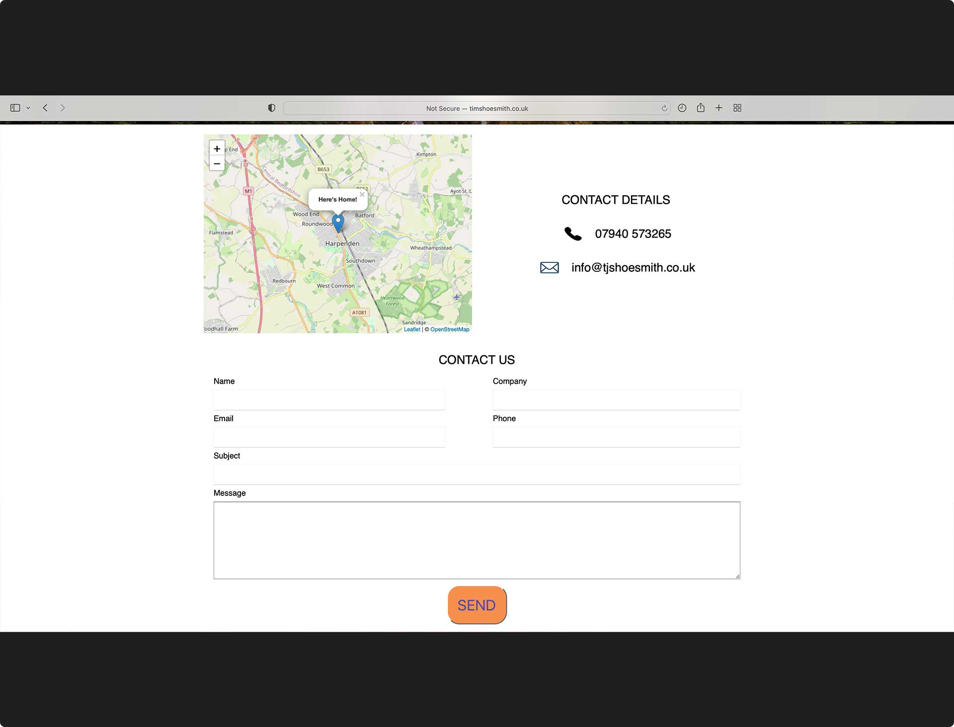 php form and leaflet map